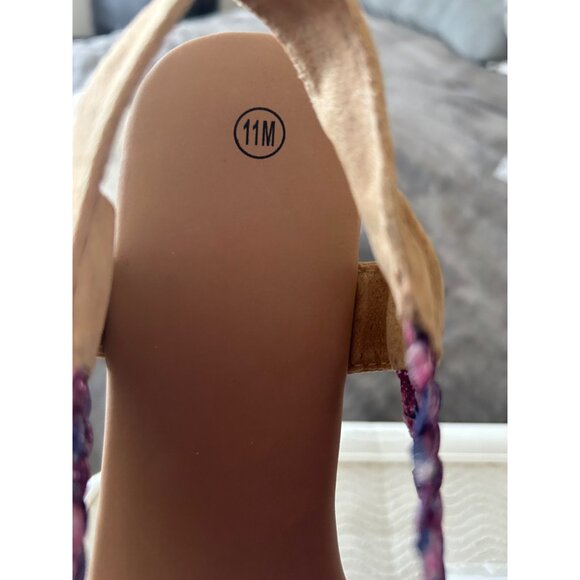 Woven Multicolor Sandals With Slingback Strap 11M - Picture 6 of 7